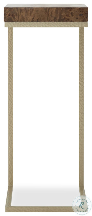Kiley Medium Dark Stain And Champagne Accent Table