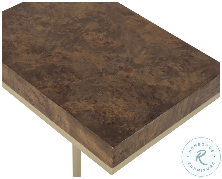 Kiley Medium Dark Stain And Champagne Accent Table