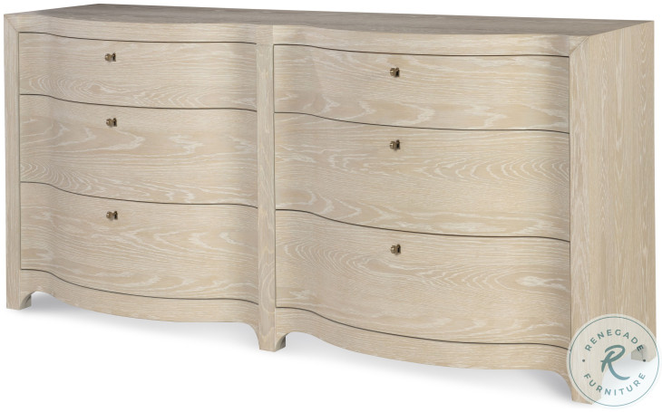 Lexie Natural Cerused 6 Drawer Dresser