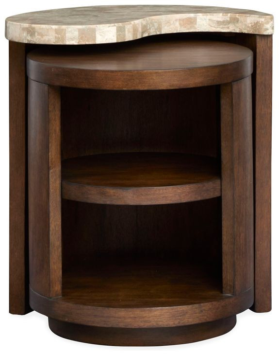 Mcpherson Burnt Umber Free Form Marble Top Nesting End Table