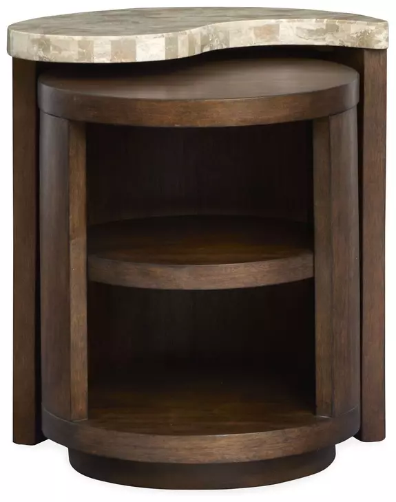 Mcpherson Burnt Umber Free Form Marble Top Nesting End Table