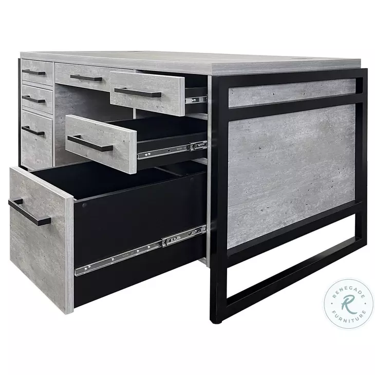 Mason Gray Double Pedestal Desk