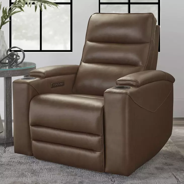 Nexus Autumn Umber Leather Zero Gravity Power Recliner