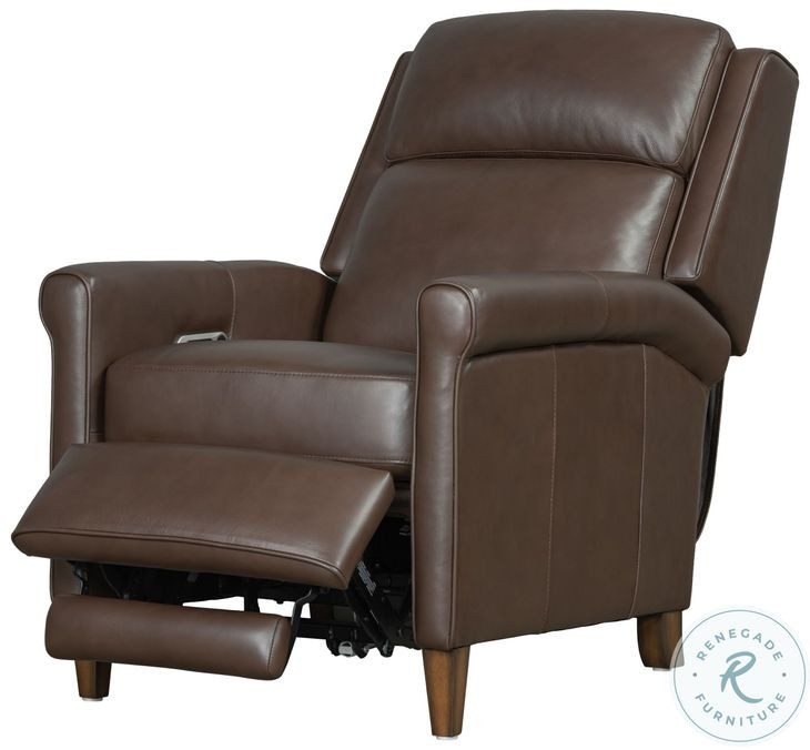 Norwin Walnut Whirl Leather Power Recliner