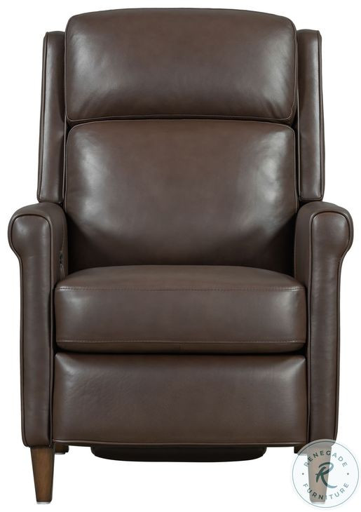 Norwin Walnut Whirl Leather Power Recliner