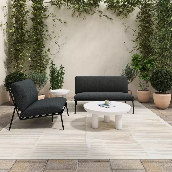 Salma Speckled Charcoal Upholstered Outdoor Accent Chair