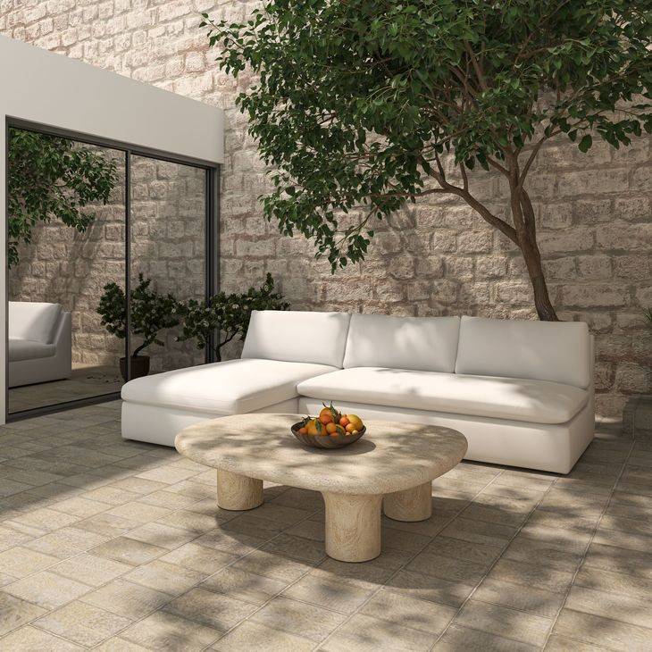 Miles White Outdoor 2 Piece Modular Sectional
