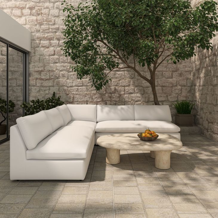 Miles White Outdoor 3 Piece Modular Sectional
