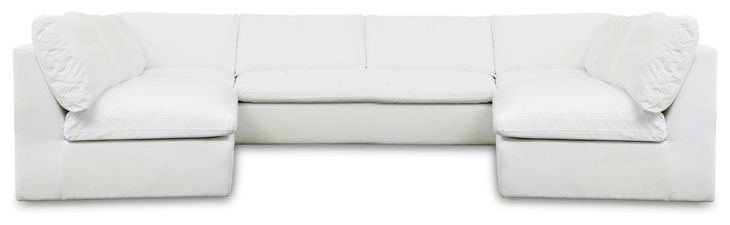 Miles White Outdoor 5 Piece Modular Sectional