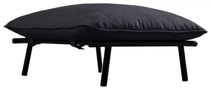 Morgan Speckled Charcoal Upholstered Outdoor Rectangular Ottoman