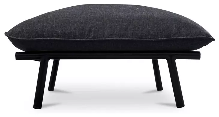 Morgan Speckled Charcoal Upholstered Outdoor Rectangular Ottoman