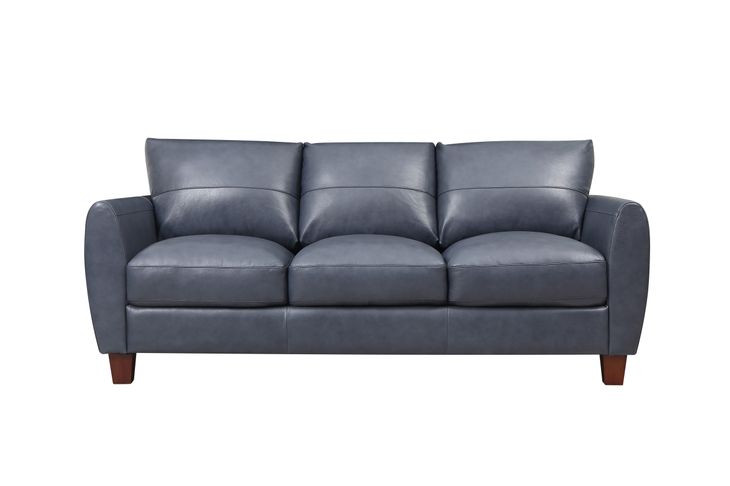 TerraTrek Ocean Blue Leather 82" Sofa
