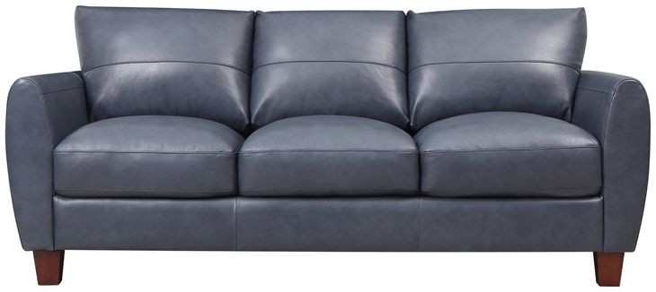TerraTrek Ocean Blue Leather 82" Sofa