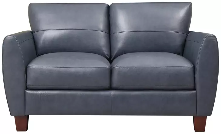 Traverse Ocean Blue Leather 58" Loveseat