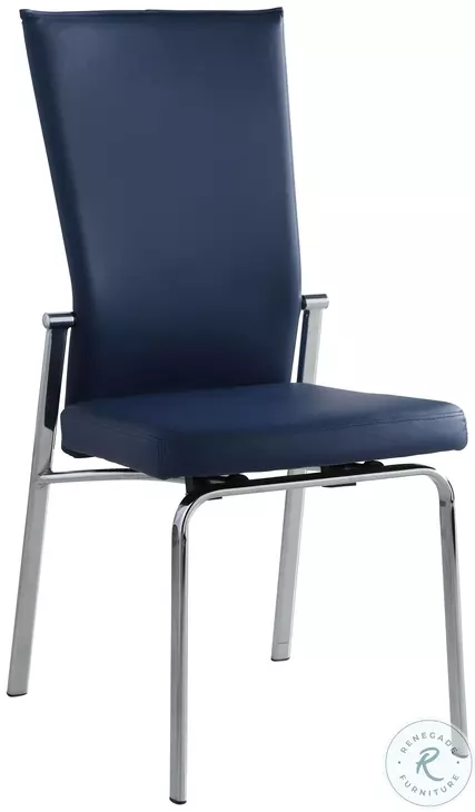 Evelyn Clear Glass And Graphite Dining Room Set  with Molly Motion Back Side Chair