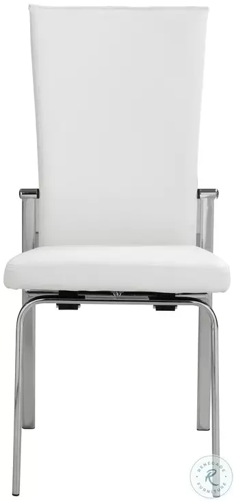 Mabel White And Matte Black Extendable Dining Room Set  with Molly Motion Back Side Chair Set of 2