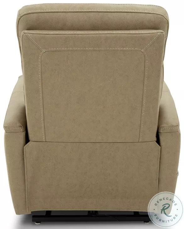 Montclair Jumbo Sand Performance Fabric Power Lift Recliner with Power Headrest And Lumbar