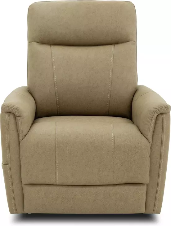 Montclair Jumbo Sand Performance Fabric Power Lift Recliner with Power Lumbar and 3 Zone Heat