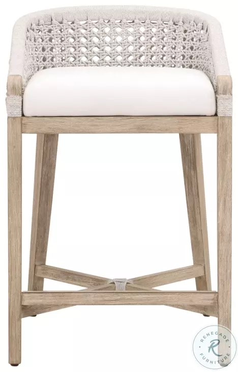 Montecito LiveSmart Peyton Pearl Performance Fabric Counter Height Stool