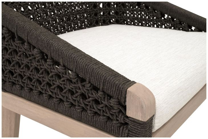 Montecito Anthracite And White Performance Fabric Outdoor Counter Height Stool