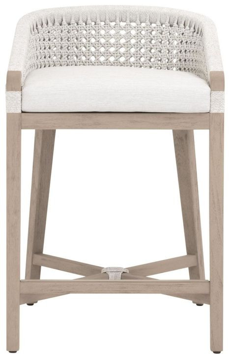 Montecito White Performance Fabric Outdoor Counter Height Stool