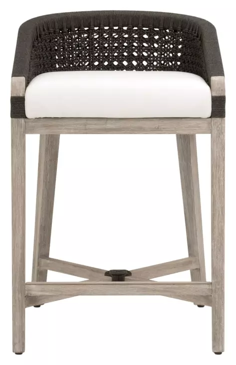 Woven Peyton Pearl Performance Fabric Upholstered Montecito Counter Height Stool