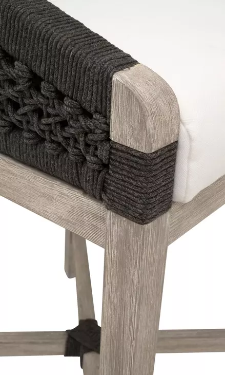 Woven Peyton Pearl Performance Fabric Upholstered Montecito Counter Height Stool