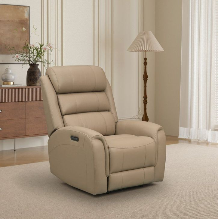 Monterey Tucker Taupe Power Recliner with Power Headrest and Power Lumbar