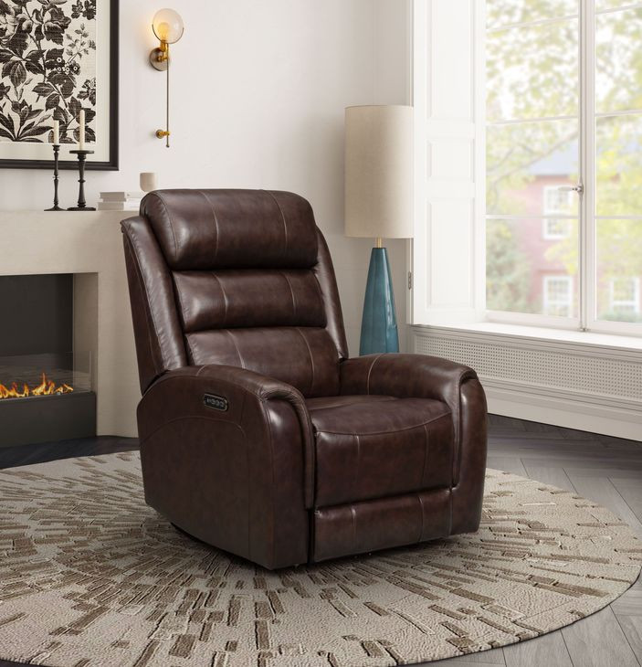 Monterey Lux Brown Power Recliner with Power Headrest and Power Lumbar
