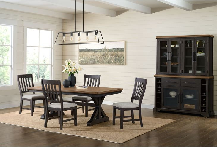 Johnshaven Espresso 6 Glass Door Server and Hutch with LED