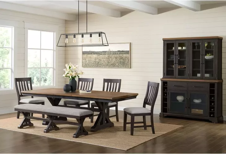 Johnshaven Light Gray Upholstered Dining Bench