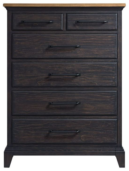 Johnshaven Espresso and Brown 6 Drawer Chest