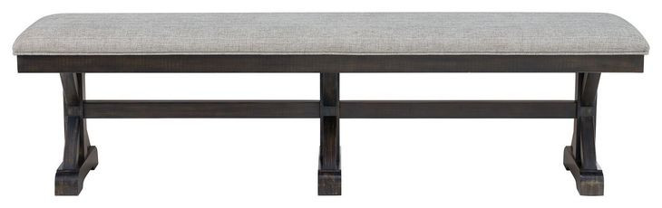 Johnshaven Light Gray Upholstered Dining Bench