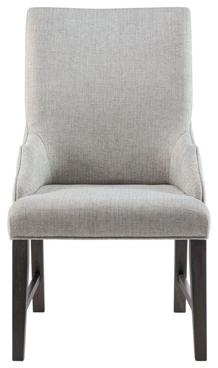 Johnshaven Light Gray Upholstered Dining Host Chair Set of 2