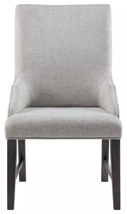 Johnshaven Light Gray Upholstered Dining Host Chair Set of 2