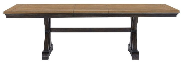 Johnshaven Espresso and Brown Extendable Dining Room Set
