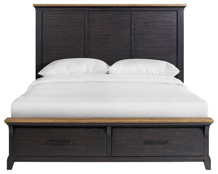 Johnshaven Espresso and Brown King Storage Panel Bed