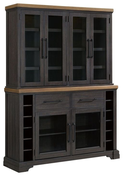 Johnshaven Espresso and Brown Extendable Dining Room Set