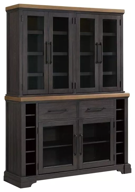 Johnshaven Espresso and Brown Extendable Dining Room Set