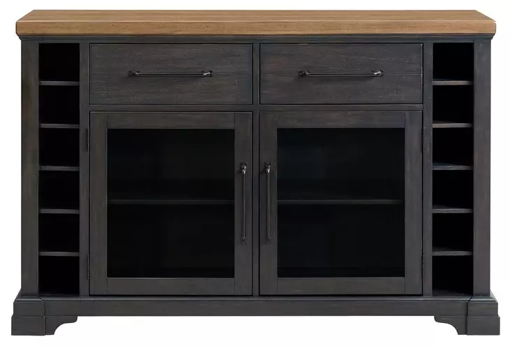 Johnshaven Espresso and Brown 2 Glass Door Server