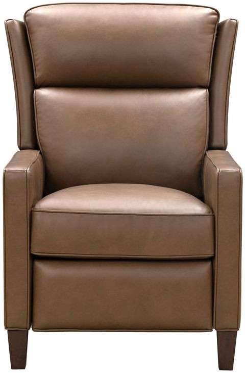 Moore Cashmere Taupe Leather Push Thru The Arms Recliner