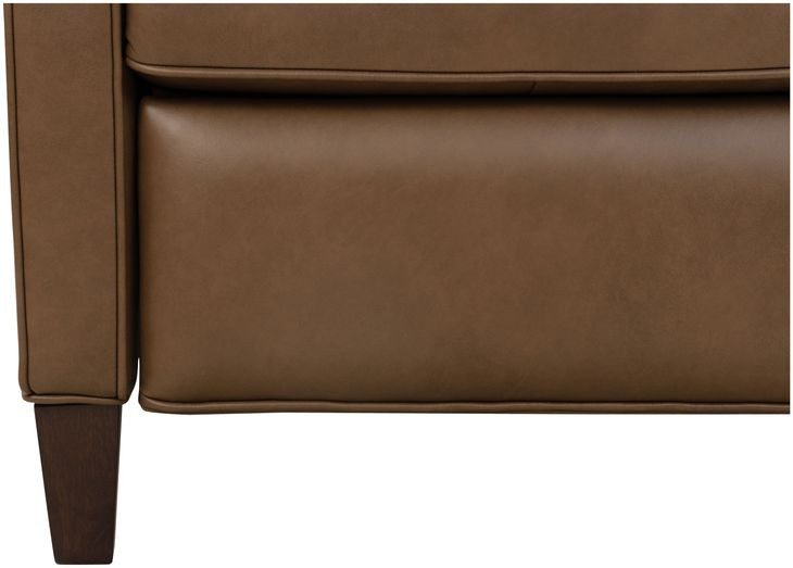 Moore Cashmere Taupe Leather Push Thru The Arms Recliner