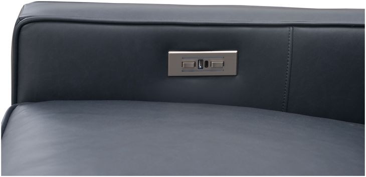 Moore Santa Fe Ocean Leather Power Recliner with Power Headrest and USB Charging
