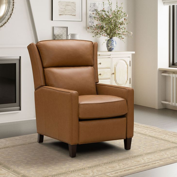Moore Santa Fe Brandy Leather Power Recliner with Power Headrest and USB Charging