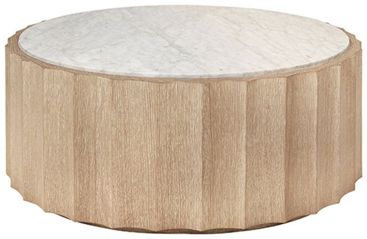 Moore Brown and White 43" Round Coffee Table