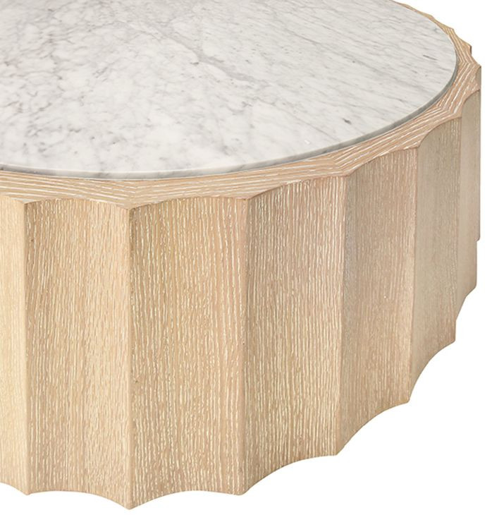 Moore Brown and White 43" Round Coffee Table