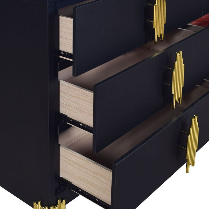 Empire Black 6 Drawer Dresser