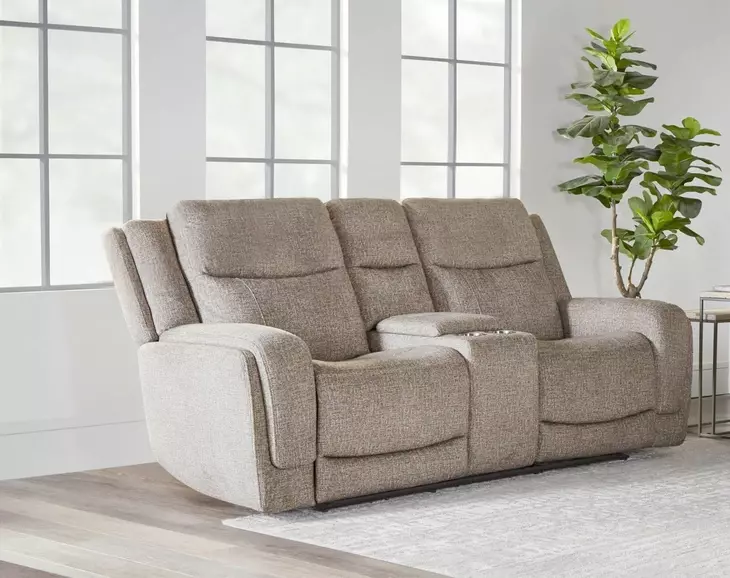 Penfield Frappe Zero Gravity 80" Power Reclining Console Loveseat With Heat And Massage