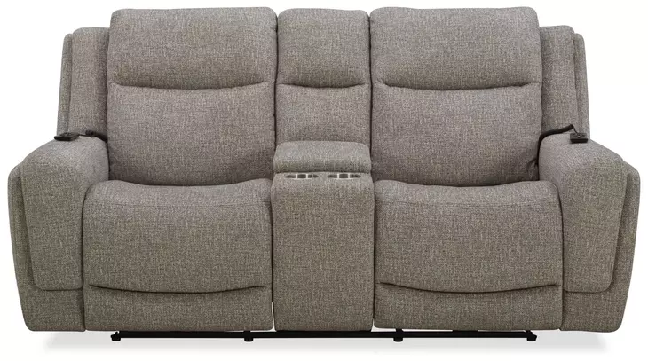 Penfield Frappe Zero Gravity 80" Power Reclining Console Loveseat With Heat And Massage