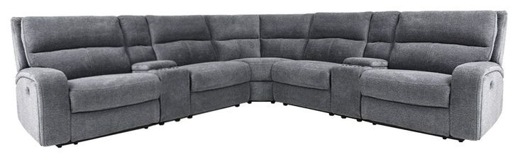 Polaris Bizmark Grey 7 Piece Modular Power Reclining Sectional